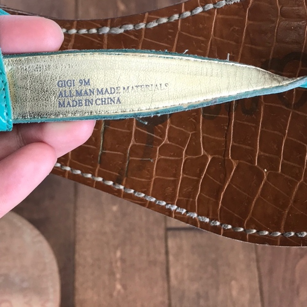 Sam Edelman Leather Sandals-Turquoise-Size 9 - Picture 7 of 8